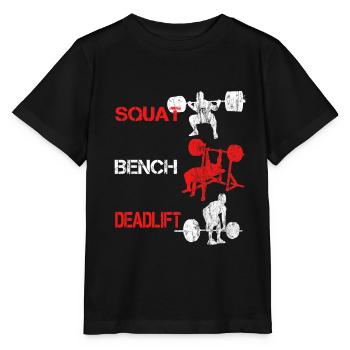 Squat Bench Deadlift - Formation de culturiste - T-shirt bio MINI CREATOR Stanley/Stella Enfant - noir - Devant - Mikhail (115cm)