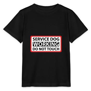 Service Dog Working Please Do Not Touch - T-shirt bio MINI CREATOR Stanley/Stella Enfant - noir - Devant - Mikhail (115cm)