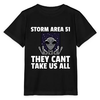 Alien Ufo Extraterrestrial Space All Lustig Area 51 - Stanley/Stella MINI CREATOR Kids’ T-Shirt - black - Front - Mikhail (115cm)