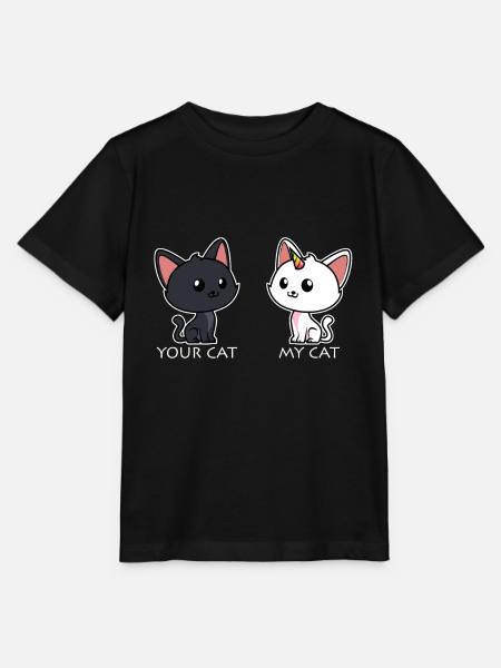 Deine Katze Meine Katze - Stanley/Stella Kinder T-Shirt MINI CREATOR - Schwarz