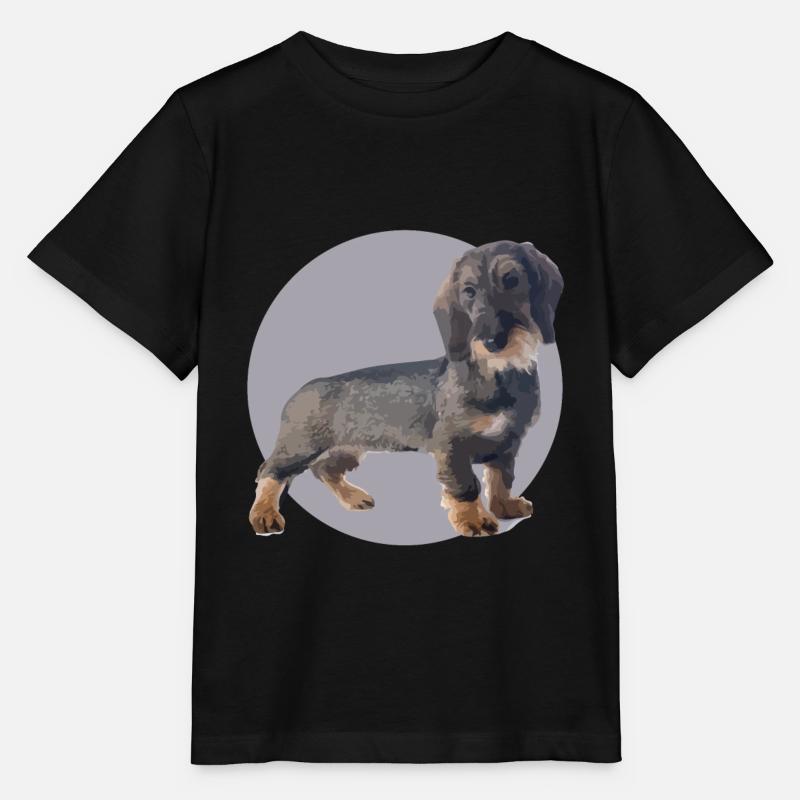 Chiot teckel - T-shirt bio MINI CREATOR Stanley/Stella Enfant - noir