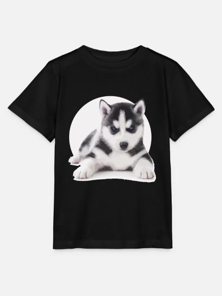Husky Welpen - Stanley/Stella Kinder T-Shirt MINI CREATOR - Schwarz
