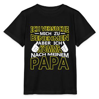 J'essaie de me comporter papa - T-shirt bio MINI CREATOR Stanley/Stella Enfant - noir - Devant - Mikhail (115cm)