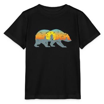 Bär Wildnis - Stanley/Stella Kinder T-Shirt MINI CREATOR  - Schwarz - Vorne - Mikhail (115cm)