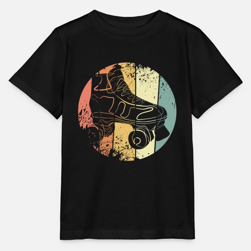 Rollschuh retro Rollschuhlaufen - Stanley/Stella Kinder T-Shirt MINI CREATOR - Schwarz