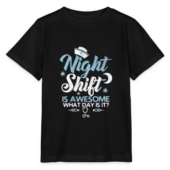 Nachtschicht ist fantastisch! - Stanley/Stella Kinder T-Shirt MINI CREATOR  - Schwarz - Vorne - Mikhail (115cm)