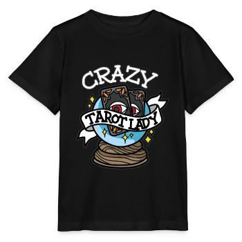 CRAZY TAROT LADY Der Tod Tarot Karten Hellseher - Stanley/Stella Kinder T-Shirt MINI CREATOR  - Schwarz - Vorne - Mikhail (115cm)