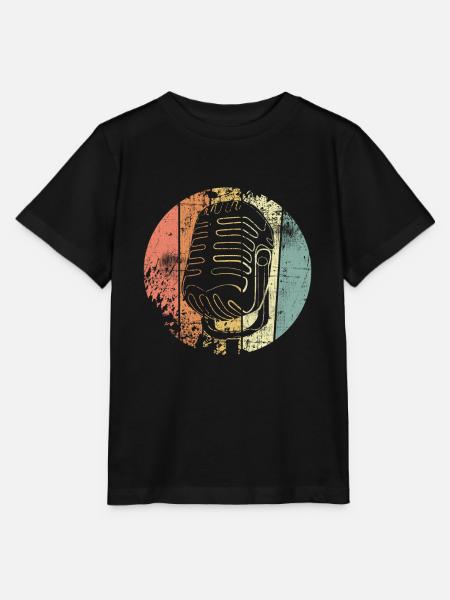 Mikrofon retro - Stanley/Stella Kinder T-Shirt MINI CREATOR  - Schwarz