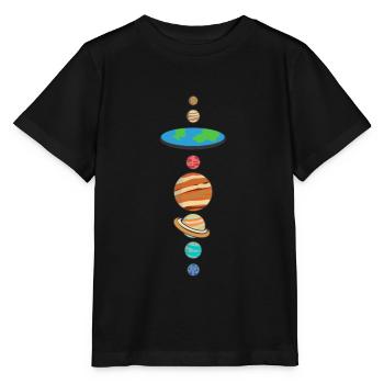 Flache Erde Flat Earth Theorie Planet Geschenk - Stanley/Stella Kinder T-Shirt MINI CREATOR  - Schwarz - Vorne - Mikhail (115cm)