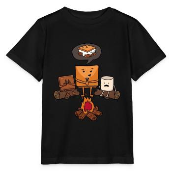 Campfire Marchmallow Biscuit Chocolate Gift - Stanley/Stella MINI CREATOR Kids’ T-Shirt - black - Front - Mikhail (115cm)