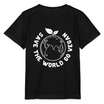 Save the World go Vegan - Stanley/Stella MINI CREATOR Kids’ T-Shirt - black - Front - Mikhail (115cm)