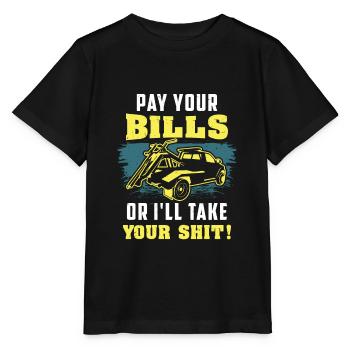 REPO MAN: Betaal uw rekeningen Deurwaarders - Stanley/Stella Kinder-T-shirt MINI CREATOR  - zwart - Voor - Mikhail (115cm)