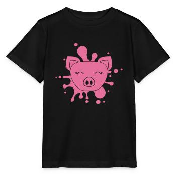 Schweinchen Schwein - Stanley/Stella Kinder T-Shirt MINI CREATOR  - Schwarz - Vorne - Mikhail (115cm)
