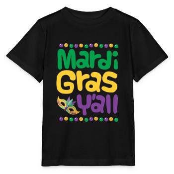 Mardi Gras Shirt Mardi Gras Y'all Costume Parade - Stanley/Stella MINI CREATOR Kids’ T-Shirt - black - Front - Mikhail (115cm)
