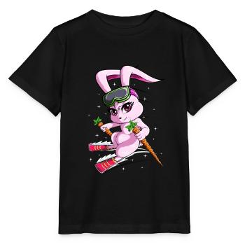 Ski Hase Neige Skihase Häschen Skirulaub Piste - T-shirt bio MINI CREATOR Stanley/Stella Enfant - noir - Devant - Mikhail (115cm)
