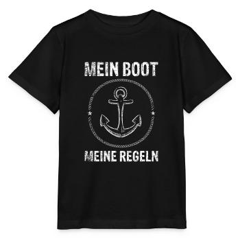 My boat my rules - Stanley/Stella MINI CREATOR Kids’ T-Shirt - black - Front - Mikhail (115cm)