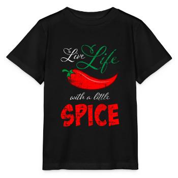 Chili pepper chili hot - Stanley/Stella MINI CREATOR Kids’ T-Shirt - black - Front - Mikhail (115cm)