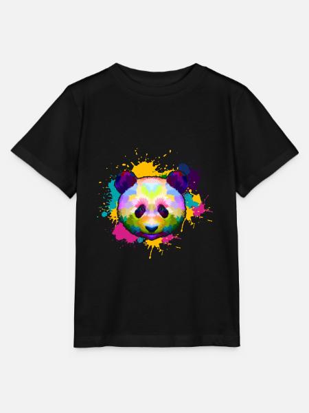 Pandabär - Stanley/Stella Kinder T-Shirt MINI CREATOR - Schwarz
