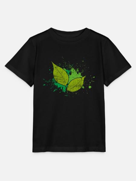 Blatt Natur - Stanley/Stella Kinder T-Shirt MINI CREATOR  - Schwarz
