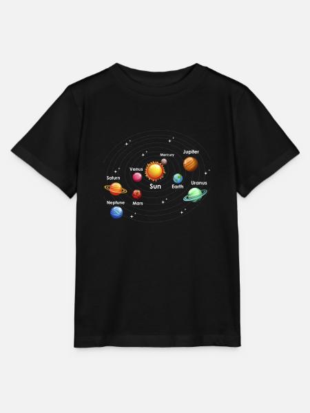Universum Planeten - Stanley/Stella Kinder T-Shirt MINI CREATOR - Schwarz