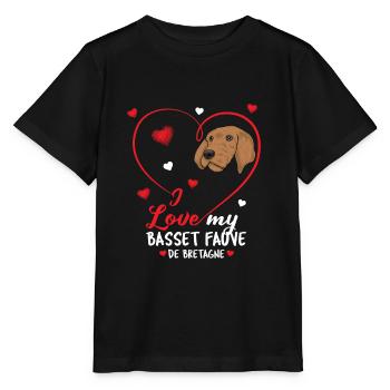 Basset Fauve de Bretagne - T-shirt bio MINI CREATOR Stanley/Stella Enfant - noir - Devant - Mikhail (115cm)
