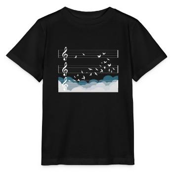 Musique Orchestre Oiseaux Chef Choeur Cadeau Gratuit - T-shirt bio MINI CREATOR Stanley/Stella Enfant - noir - Devant - Mikhail (115cm)