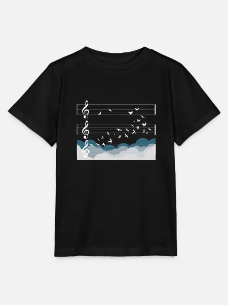 Musique Orchestre Oiseaux Chef Choeur Cadeau Gratuit - T-shirt bio MINI CREATOR Stanley/Stella Enfant - noir