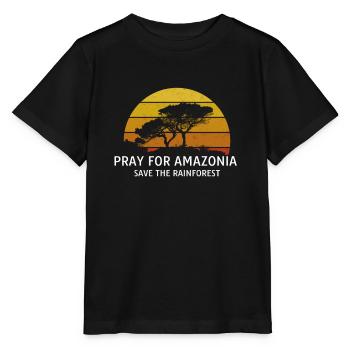Pray for Amazonia Amazonas Regenwald - Stanley/Stella Kinder T-Shirt MINI CREATOR  - Schwarz - Vorne - Mikhail (115cm)