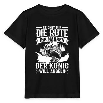 Reicht mir die Rute der König will angeln - Stanley/Stella Kinder T-Shirt MINI CREATOR  - Schwarz - Vorne - Mikhail (115cm)
