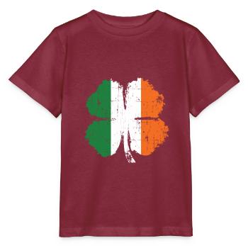 Irland Kleeblatt Geschenk - Stanley/Stella Kinder T-Shirt MINI CREATOR  - Burgunderrot - Vorne - Kain (125cm)