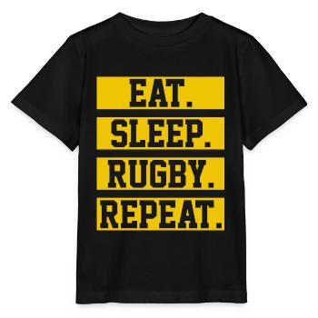 Rugby - Stanley/Stella Kinder T-Shirt MINI CREATOR  - Schwarz - Vorne - Mikhail (115cm)