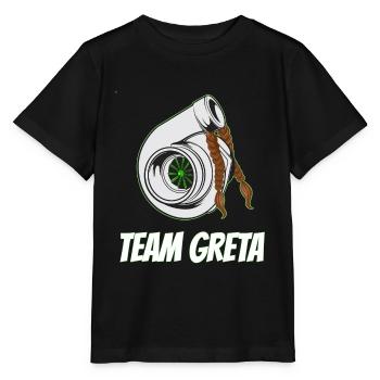 Team Greta mit Turbolader mit Zöpfen Illustration - Stanley/Stella Kinder T-Shirt MINI CREATOR  - Schwarz - Vorne - Mikhail (115cm)