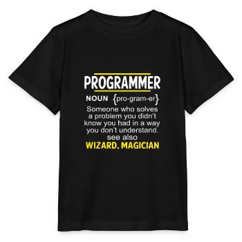 Funny Developer Coder IT Programmer Gift - Stanley/Stella MINI CREATOR Kids’ T-Shirt - black - Front - Mikhail (115cm)