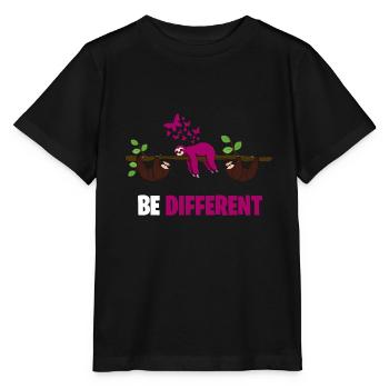 BE DIFFERENT be different Sloth Sloth Design - Stanley/Stella MINI CREATOR Kids’ T-Shirt - black - Front - Mikhail (115cm)