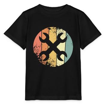 Outil rétro - T-shirt bio MINI CREATOR Stanley/Stella Enfant - noir - Devant - Mikhail (115cm)