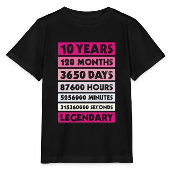 10 years birthday, anniversary, company, private ... - Stanley/Stella MINI CREATOR Kids’ T-Shirt - black - Front - Mikhail (115cm)