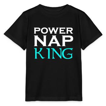 Power Nap King Design Motiv - Stanley/Stella Kinder T-Shirt MINI CREATOR  - Schwarz - Vorne - Mikhail (115cm)