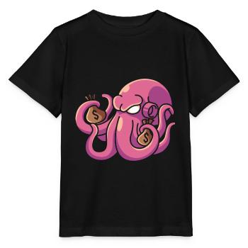 Argent de pieuvre, pieuvre de richesse pieuvre richesse - T-shirt bio MINI CREATOR Stanley/Stella Enfant - noir - Devant - Mikhail (115cm)