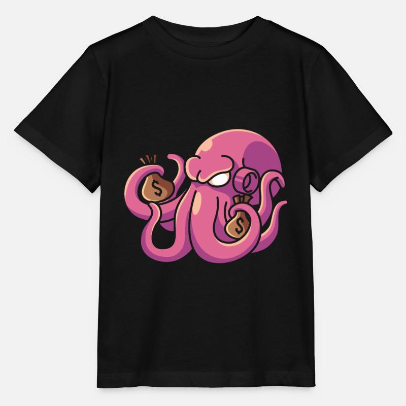Octopus money, wealth octopus rich octopus - Stanley/Stella MINI CREATOR Kids’ T-Shirt - black