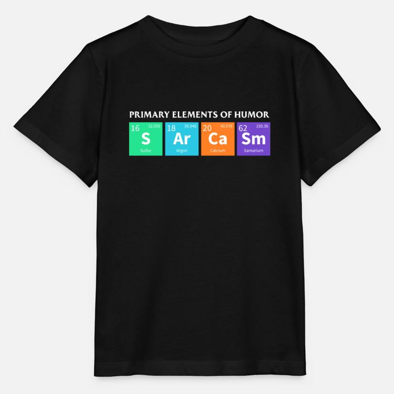 Science Sarcasme Éléments primaires de l’humour - T-shirt bio MINI CREATOR Stanley/Stella Enfant - noir