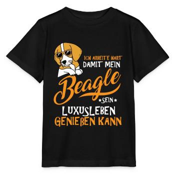 beagle - Stanley/Stella Kinder T-Shirt MINI CREATOR  - Schwarz - Vorne - Mikhail (115cm)
