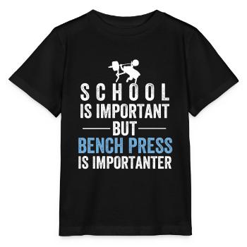 Bench Press Strength Training Strength Powerlifting - Stanley/Stella MINI CREATOR Kids’ T-Shirt - black - Front - Mikhail (115cm)