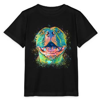 Niedlicher Pitbull - Stanley/Stella Kinder T-Shirt MINI CREATOR  - Schwarz - Vorne - Mikhail (115cm)
