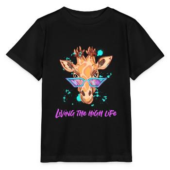 Coole Giraffe - Stanley/Stella Kinder T-Shirt MINI CREATOR  - Schwarz - Vorne - Mikhail (115cm)