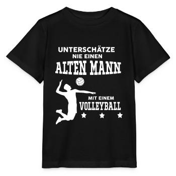 Ne sous-estimez jamais un vieil homme avec le volley-ball - T-shirt bio MINI CREATOR Stanley/Stella Enfant - noir - Devant - Mikhail (115cm)