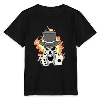 Totenkopf mit Würfeln - Stanley/Stella Kinder T-Shirt MINI CREATOR  - Schwarz - Vorne - Mikhail (115cm)