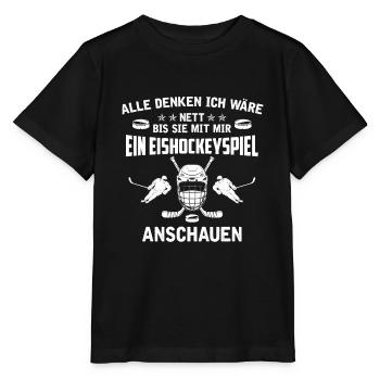 Eishockey Eishockeyspieler Spruch - Stanley/Stella Kinder T-Shirt MINI CREATOR  - Schwarz - Vorne - Mikhail (115cm)