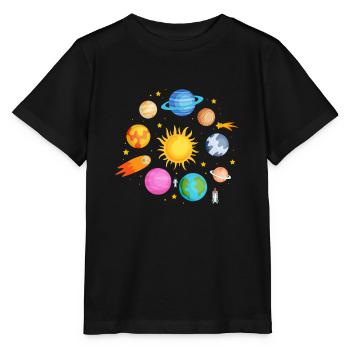 Planeten Universum - Stanley/Stella Kinder T-Shirt MINI CREATOR  - Schwarz - Vorne - Mikhail (115cm)