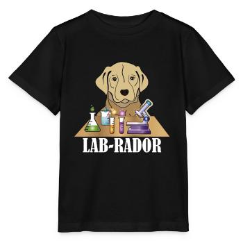 Labrador Wortspiel - Stanley/Stella Kinder T-Shirt MINI CREATOR  - Schwarz - Vorne - Mikhail (115cm)