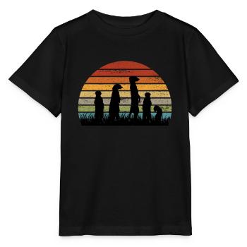 Erdmännchen retro vintage - Stanley/Stella Kinder T-Shirt MINI CREATOR  - Schwarz - Vorne - Mikhail (115cm)